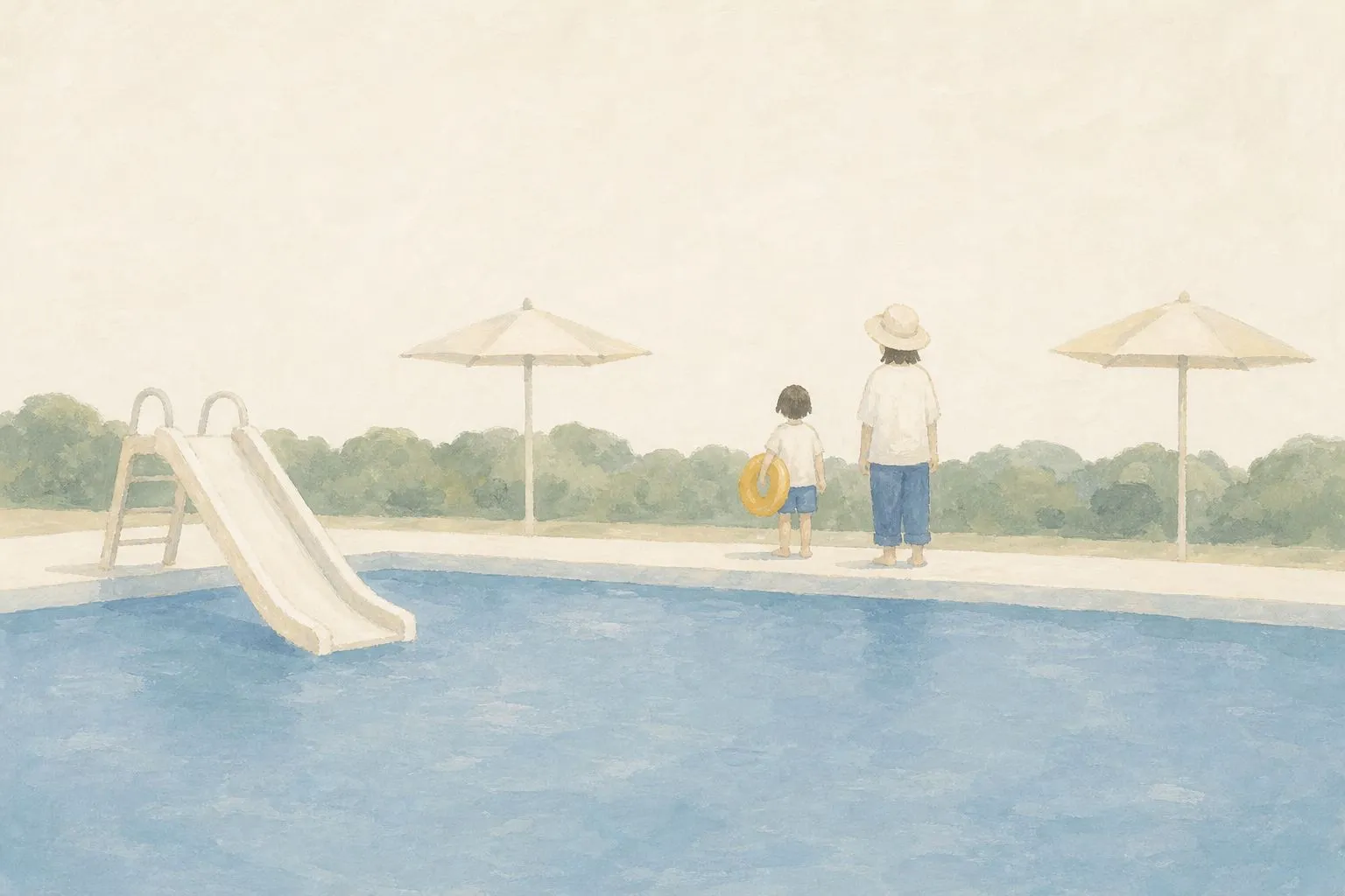 富山のプール完全ガイド|雨でも年中の屋内プール&夏の屋外レジャープールのイメージイラスト