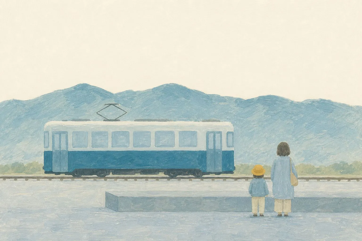 鉄軌道王国とやまで電車旅|子連れで乗りたい路面電車・万葉線・トロッコのイメージイラスト